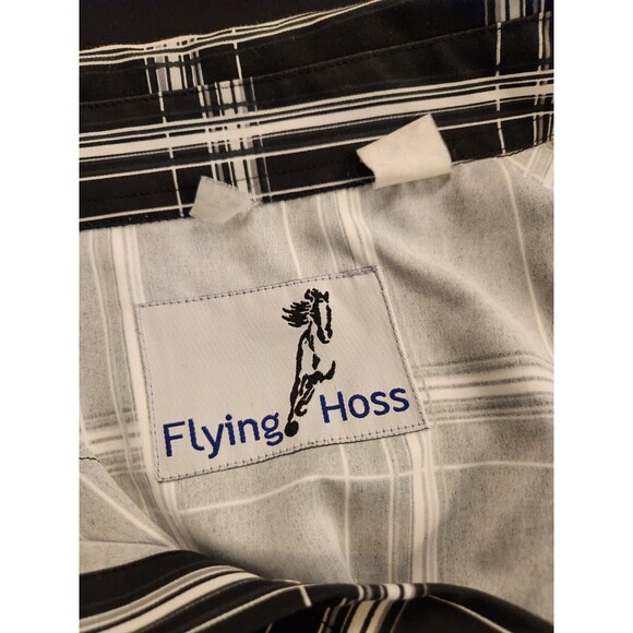 Vtg Flying Hoss‎ Ranch Wear Pearl Snap Shirt Western Guitar Skater Plaid XL XXL - Picture 9 of 16